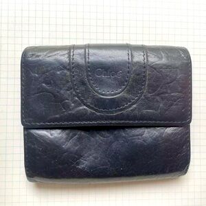 Vintage Chloe trifold black leather wallet